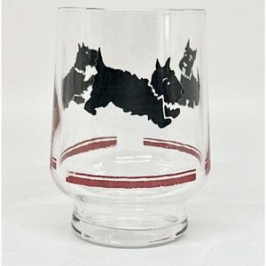 1 vintage Scottish Terrier ￼Juice Glass‎ 3in tall replacement glass